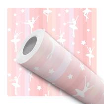 Papel de Parede Vinílico Autoadesivo Lavável Bailarina Rosa Listrado Estrela Decoração Quarto Infantil Menina Maternidade Bebê Papel de Parede Vinílico Autoadesivo Lavável Bailarina Rosa Listrado Estrela Decoração Quarto Infantil Menina Maternidade Bebê