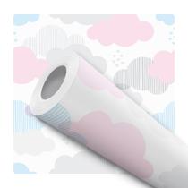 Papel de Parede Vinílico Autoadesivo Lavável Nuvem Colorida Rosa Azul Cinza Decoração Quarto Infantil Bebê Maternidade Papel de Parede Vinílico Autoadesivo Lavável Nuvem Colorida Rosa Azul Cinza Decoração Quarto Infantil Bebê Maternidade