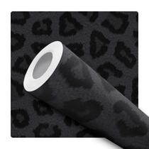 Papel de Parede Vinílico Autoadesivo Lavável Onça Preto Decoração Moderna Quarto Sala de Estar