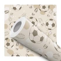 Papel de Parede Vinílico Bolas De Futebol Quarto Menino 1m