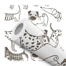 Papel de Parede Vinílico Cachorro Pug Dálmata Basset PetShop 1m Papel de Parede Vinílico Cachorro Pug Dálmata Basset PetShop 1m