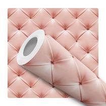 Papel De Parede Vinílico Capitonê Rosa Clássico Sala Quarto 12m