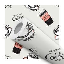 Papel De Parede Vinílico Coffe Café Cozinha 1m