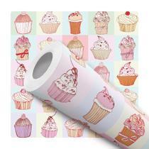 Papel de Parede Vinílico Confeitaria Cupcake Doces 3.5m