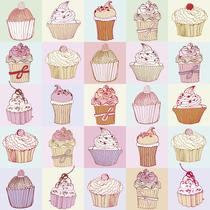 Papel de Parede Vinílico Confeitaria Cupcake Doces Sala Quarto 2m