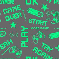 Papel De Parede Vinílico Controle Video Game Gamer Verde Quarto 10m
