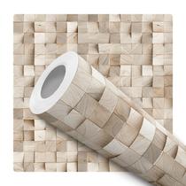 Papel De Parede Vinílico Cubos Claros Efeito Visual 3D Sala 5m