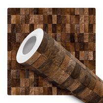 Papel De Parede Vinílico Efeito Visual 3D Blocos De Madeira 1m