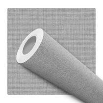 Papel de Parede Vinílico Efeito Visual 3d Linho Cinza Sala Quarto 10m