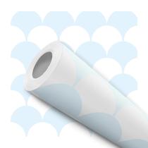 Papel De Parede Vinílico Escamas Azul E Branco Quarto Infantil 5m Papel De Parede Vinílico Escamas Azul E Branco Quarto Infantil 5m