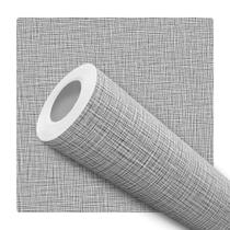 Papel de Parede Vinílico Estilo Linho Cinza Sala Quarto 5m Papel de Parede Vinílico Estilo Linho Cinza Sala Quarto 5m