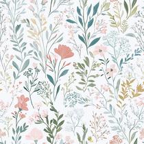 Papel de parede vinílico floral boho Froluya 43x300 cm impermeável