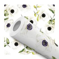 Papel De Parede Vinílico Floral Branca Sala Quarto 3m Papel De Parede Vinílico Floral Branca Sala Quarto 3m