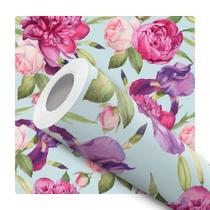 Papel De Parede Vinílico Flores Floral Colorido Quarto Sala 10m