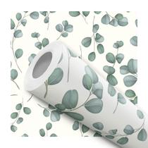 Papel De Parede Vinílico Folha Ornamental Verde 1.5m