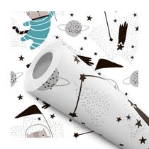 Papel de Parede Vinílico Gatinho Astronauta Espaço Quarto 10m