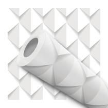 Papel De Parede Vinílico Geométrico Branco Efeito Visual 3D 5m Papel De Parede Vinílico Geométrico Branco Efeito Visual 3D 5m