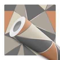 Papel De Parede Vinílico Geométrico Cinza Laranja Sala Quarto 3m Papel De Parede Vinílico Geométrico Cinza Laranja Sala Quarto 3m