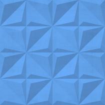 Papel De Parede Vinílico Geométrico Efeito Visual 3D Azul Sala Quarto 1.5m