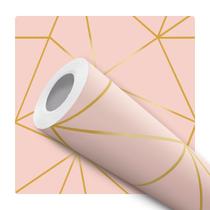 Papel De Parede Vinílico Geométrico Salmão Rose Gold Sala Quarto 10m