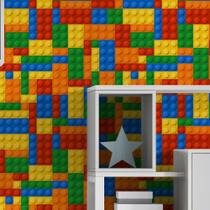 Papel de Parede Vinílico Infantil Colorido Lego Quarto 1.5m