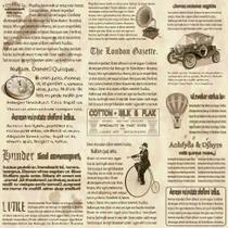 Papel de Parede Vinílico Jornal Vintage Retro Sala Quarto 1.5m