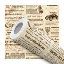 Papel de Parede Vinílico Jornal Vintage Retro Sala Quarto 1m