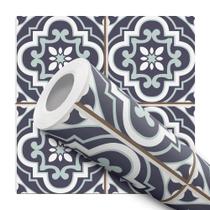 Papel de Parede Vinílico Ladrilho Português Roxo Cozinha