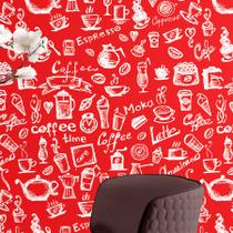Papel De Parede Vinílico Lavável Cozinha Gourmet Café Vermelho Papel De Parede Vinílico Lavável Cozinha Gourmet Café Vermelho