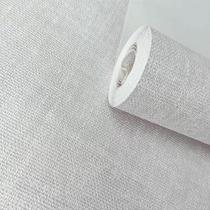 Papel De Parede Vinílico Lavável Importado Linho Cinza Claro VT57 - Rolo 10 Mt Papel De Parede Vinílico Lavável Importado Linho Cinza Claro VT57 - Rolo 10 Mt