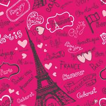 Papel De Parede Vinílico Menina Paris Rosa Pink Teen Quarto 2m
