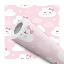 Papel De Parede Vinílico Nuvem Feliz Rosa Infantil Quarto 5m Papel De Parede Vinílico Nuvem Feliz Rosa Infantil Quarto 5m