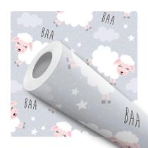 Papel De Parede Vinílico Ovelha Nuvem Infantil Quarto 12m