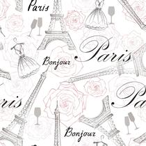 Papel De Parede Vinílico Paris Bonjour Teen Quarto 3.5m