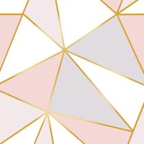 Papel De Parede Vinílico Roxo E Rosa Gold Quarto e Sala 1m