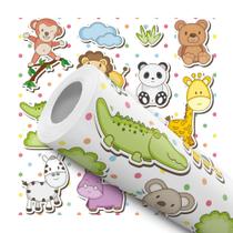 Papel de Parede Vinílico Safari Animais Infantil Quarto Sala 3m