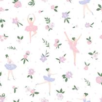 Papel de Parede Vinílico Sonhos Ref 4209 bailarina Lilás 52cm x 10m