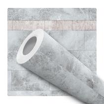 Papel de Parede Vinílico Tijolo Mármore Cinza Cozinha Sala Quarto 12m Papel de Parede Vinílico Tijolo Mármore Cinza Cozinha Sala Quarto 12m