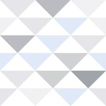 Papel De Parede Vinílico Triângulo Geométrico Azul E Cinza Quarto 2.5m Papel De Parede Vinílico Triângulo Geométrico Azul E Cinza Quarto 2.5m
