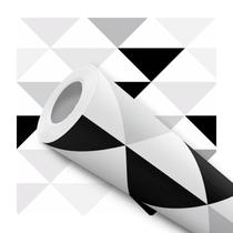 Papel De Parede Vinílico Triângulos Branco Preto Cinza 2m Papel De Parede Vinílico Triângulos Branco Preto Cinza 2m