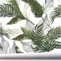 Papel De Parede Viva Folhagem Tropical Folhas Jardim A705 - Quartinho Decorado