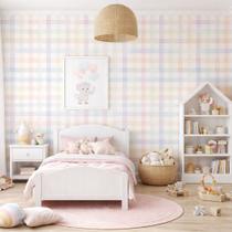 Papel de Parede Xadrez Vichy Adesivo Vinil Lavável Infantil Moderno Decorativo Fácil Aplicação Decor