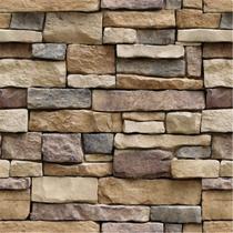 Papel de parede Yancorp Stone Brick Brown 5,5x240cm autoadesivo Papel de parede Yancorp Stone Brick Brown 5,5x240cm autoadesivo