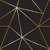 Papel De Parede Zara Negro Fio Gold Auto Colante 6m