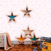 Papel de ParedeBaby Lua e Estrelas fundo Rosa 250 Papel de ParedeBaby Lua e Estrelas fundo Rosa 250