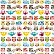 Papel De Paredes Corujinhas Coloridas Adesivo Decorativo