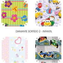Papel de Presente 50X60CM Couchê Linha Diamante Infantil II - Pacote com 40