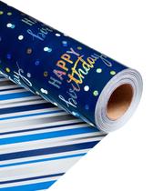 Papel de Presente MAYPLUSS Rolo de Aniversário 43x10 m Azul Metálico Papel de Presente MAYPLUSS Rolo de Aniversário 43x10 m Azul Metálico