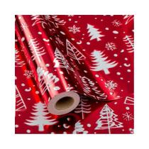 Papel De Presente Natalino Vermelho Metálico Brilhante 17 Pol X 33 Pés Rolo De Folha Luxuosa Para Papel De Presente Natalino Vermelho Metálico Brilhante 17 Pol X 33 Pés Rolo De Folha Luxuosa Para