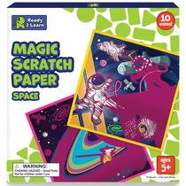 Papel de Raspar Mágico READY 2 LEARN Space - 10 Cenas para Crianças